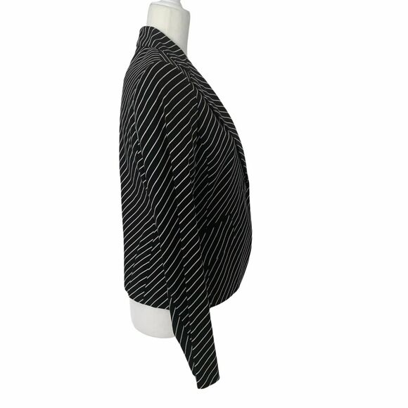Jones New York Signature Womens Black White Striped Cotton Blazer Jacket Size 6 - Picture 8 of 11